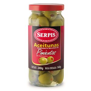 Aceitunas Rellenas de Pimeintos en Frasco 240 Gr