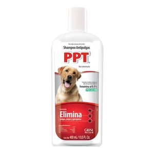 Shampoo para Mascotas PPT Elimina piojos, pulgas y garrapatas 400 ml