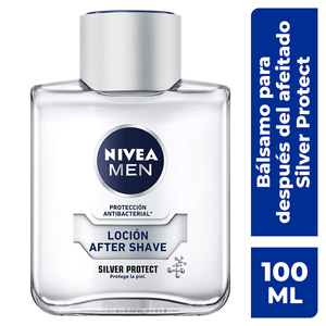 NIVEA MEN Loción After Shave Silver Protect 100 ml 1 pz NIVEA MEN Loción After Shave Silver Protect 100 ml