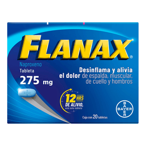 Flanax Analgésico Naproxeno Sódico 275 mg con 20 Tabletas