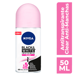 NIVEA Desodorante Antimanchas Black & White Clear 50 ml 1 pz