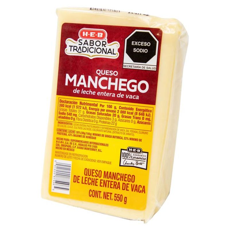 HEB Sabor Tradicional Queso Manchego 550 g Mi Tienda del Ahorro