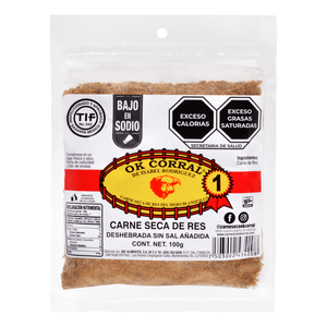 Carne Seca de Res Deshebrada Sin Sal 100 g