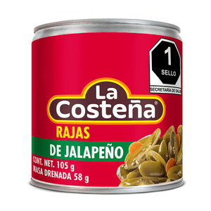 Chiles Jalapeños Rajas en Escabeche Lata 105 Gr