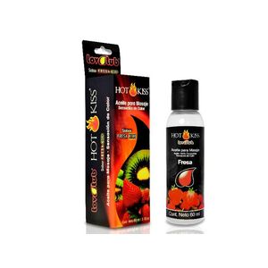 Aceite Para Masaje Hot Kiss Fresa Y Kiwi 60 Ml