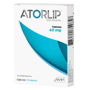 Atorlip 40mg 10 Tabletas Atorvastatina Gen 10 Pz