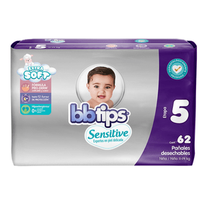 Bbtips Sensitive Pañal Talla 5 62 pz