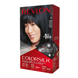 Tinte para Cabello Colorsilk con Queratina Tono 12 Negro Azulado 59.1 ml