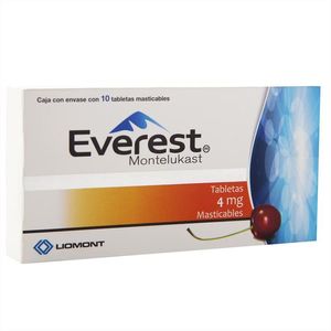 Everest  4mg Tabletas Montelukast 10 Pz