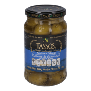 Tassos Aceitunas Rellenas de Queso Azul 345 g