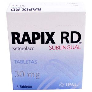 Rapix Rd 30 Mg 4 Tab Ketorolaco Sublingual 4 Pz