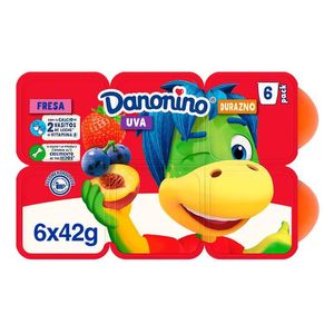 Danonino Queso Petit Suisse con Fresa, Uva Y Durazno 42 g con 6 pz