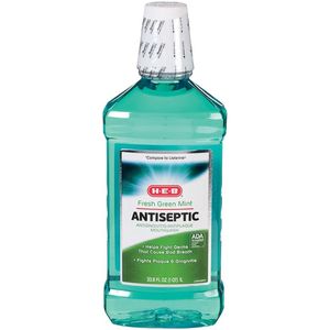 HEB Enjuague Bucal Antiseptic Fresh Green Mint 1 L