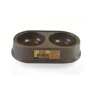 Plato para Mascota Bamboo Doble Collar Antipulgas para Perro Grande