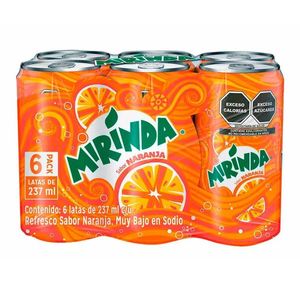 Refresco Sabor Naranja 6 Pack 237ml 1 Pz