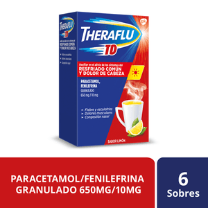 Theraflu Antigripal Td Te Sabor Limon con 6 pz