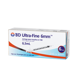 Jeringa Bd Ultrafine 0.5ml 31x6 C/10 10 Pz