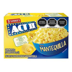 Palomitas P/Microondas Sabor Mantequilla 3 Pack 1 Pz