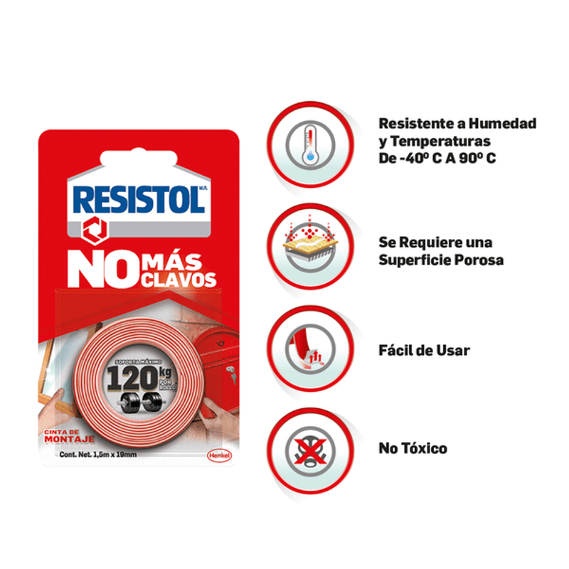 RESISTOL NO MÁS CLAVOS RESISTENTE AL AGUA HENKEL