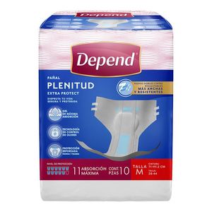 Depend Pañal Plenitud Mediano con 10 pz