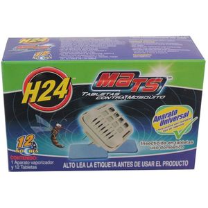 Vaporizador Eléctrico Insecticida H-24 Mats 1 Aparato Universal +12 Tabletas