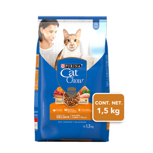 Purina Cat Chow Delimix con Defense Plus Alimento Seco para Gatos Adultos Bulto de 1.5 kg