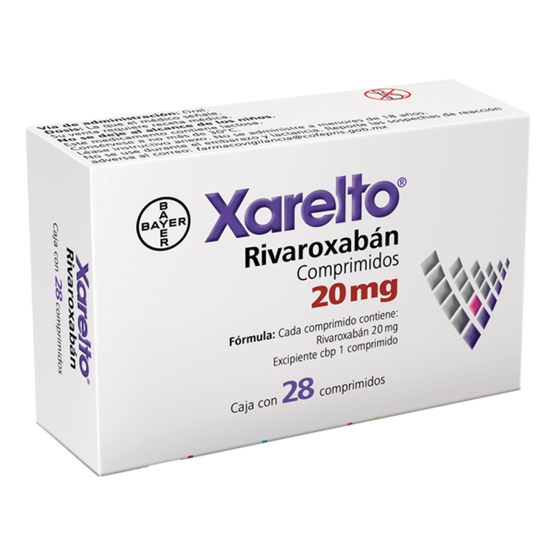 Bayer Rx Xarelto 20 Mg 28 Cpr Rivarroxaban 28 Pz - H-E-B México