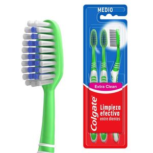 Colgate Extra Clean Cepillo de Dientes con 3 pz