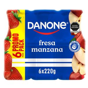 Danone Yogurt Bebible Fresa y Manzana 220 g con 6 pz