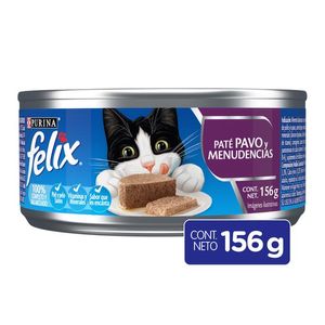 Purina Felix Alimento Húmedo para Gatos Pate Pavo 156 g Alimento para Ave Finches y Canarios 500 g