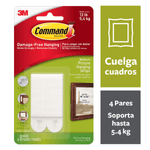 Tiras para Colgar Cuadros Command®, Medianas, Blancas, 4 Pares