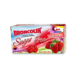 Broncolin Antigripal Pastillas Sugar Free Fresa con 16 pz