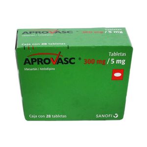 Aprovasc 300/5 Mg 28 Tab Irbesartan, Amlodipino 28 Pz