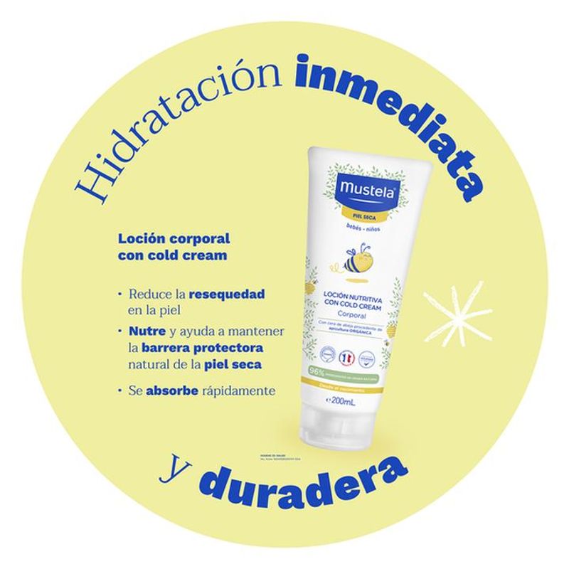 Loción corporal Mustela nutritiva con cold cream piel seca 200 ml