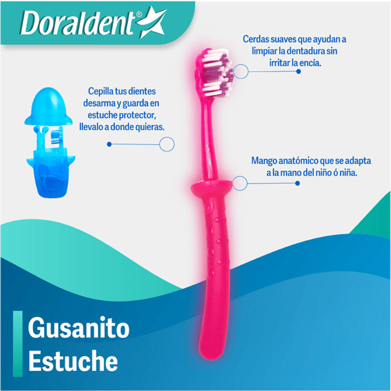 Cepillo de Dientes Infantil Doraldent Gusanito + Estuche