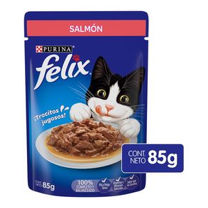 Purina Felix Salmón Alimento Húmedo para Gatos Adultos Pouch de 85 g Purina Felix Carne Alimento Húmedo para Gatos Adultos Pouch de 85 g