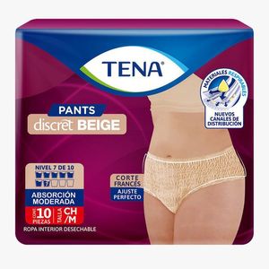 Tena Pants Discret Beige Ropa Interior Talla Chica/Mediana con 10 pz