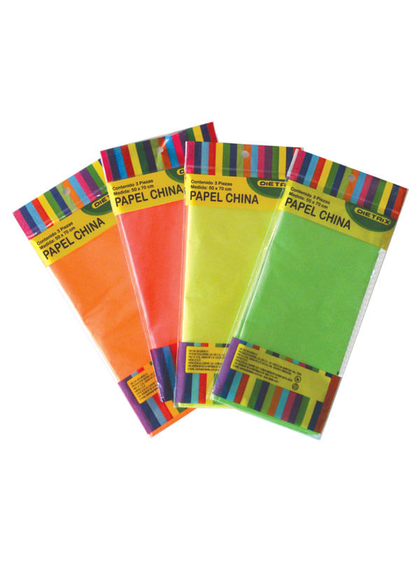 PAPEL CHINA FLUORESCENTE COLORES VARIOS