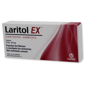 Laritol-Ex Loratadina / Ambroxol 5 mg / 30 mg 10 Tabletas