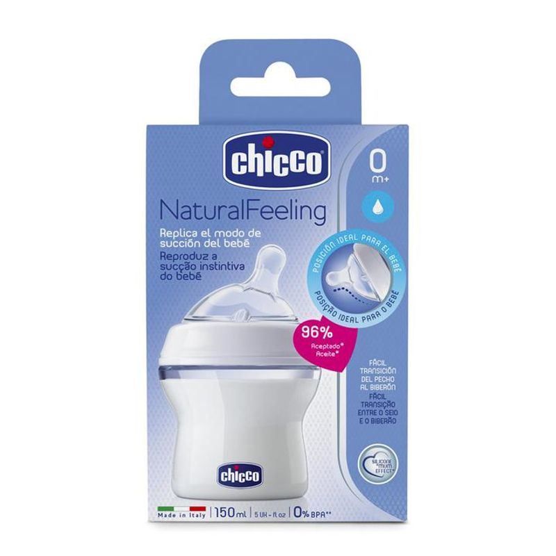 Natural Feeling Chicco Biberón 5.1 fl oz 0Mesi + Bimbo