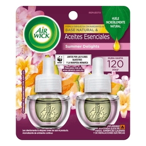 Air Wick Repuesto de Aromatizante de Ambiente Eléctrico Aceites Esenciales Summer Delights 2 pz