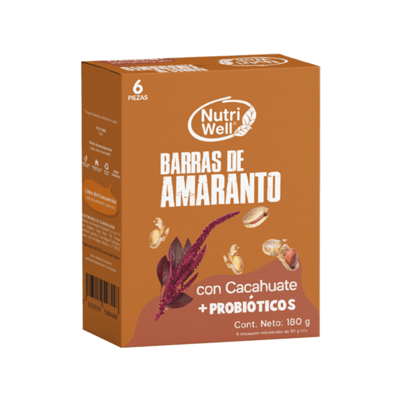 Nutriwell Barras de Amarnto con Cacahuate 180 g - H-E-B México