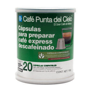 Punta del Cielo Cápsulas Express Descafeinado con 20 pz, 100 g