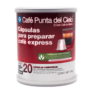 Punta del Cielo Cápsulas Express Regular con 20 pz, 100 g