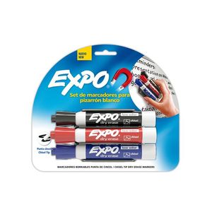 Marcador Expo Surtido con 3 pz + Gratis Borrador