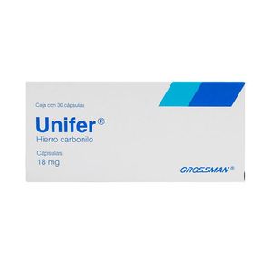 Unifer 18 Mg Caps 30 Gluconato de Hierro 30 Pz