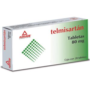 Telmisartan  80 Mg 28 Tabletas Gen 28 Pz