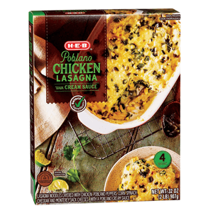 HEB Lasagna Pollo Poblano 907 g