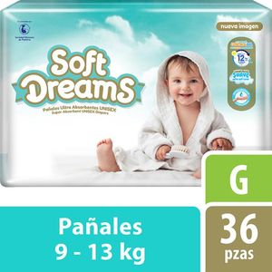 Soft Dreams Pañales de Bebé Ultra Absorbentes Unisex Grande Etapa 4 36 pz