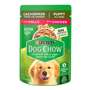 Purina Dog Chow Sabrosobre Pollo Alimento Húmedo Cachorros 100 g Purina Dog Chow Sabrosobre Mix de Pollo y Carne Alimento Húmedo Adulto Todos los Tamaños 100 g